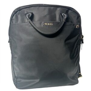 Tumi Black Backpack with Gold Accents